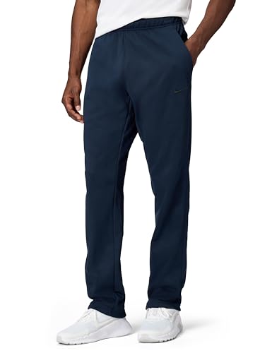 Nike Men's Therma Therma-Fit Open Hem Fitness Pants, Obsidian/Obsidian/Black, 2XL