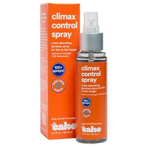 Hello Cake Climax Control Delay Spray, Fast-Absorbing Male Genital Desensitizer with Benzocaine - Last Longer, Stamina Enhancing, Non-Numbing Mist for Men and Couples, 2 fl oz