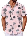 COOFANDY Mens Hawaiian Shirt Short Sleeve Floral Button Down Shirts Summer Tropical Beach Shirts