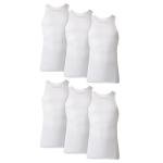 Hanes Men's Cotton Tank Undershirts Pack, Moisture-Wicking Ribbed Tanks, lightweight, White 6-pack, Medium