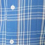 Men's Aqua Blue Plaid Long-Sleeve Casual Shirt