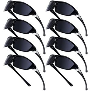 Cindeer 8 Pairs Polarized Sunglasses for Men and Women Sun Glasses with UV Protection Sport Sunglasses for Outdoor Activities (Black)