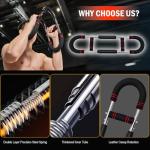 Latest-Gen Twister Arm Trainer, Adjustable Power Spring Workout Bar, Forearm Triceps Chest Exerciser Strengthener, Detachable Portable Home Fitness Equipment for Enhancing Upper Body Muscle