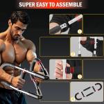 Latest-Gen Twister Arm Trainer, Adjustable Power Spring Workout Bar, Forearm Triceps Chest Exerciser Strengthener, Detachable Portable Home Fitness Equipment for Enhancing Upper Body Muscle