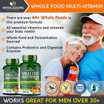 Wholesome Wellness Whole Food Multivitamin for Men - Natural Multi Vitamins, Minerals, Organic Extracts - Vegan Vegetarian - 120 Tablets