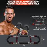 Latest-Gen Twister Arm Trainer, Adjustable Power Spring Workout Bar, Forearm Triceps Chest Exerciser Strengthener, Detachable Portable Home Fitness Equipment for Enhancing Upper Body Muscle