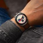 Cadola Men's 42mm Testa Di Toro Chronograph Beige Burnout Watch with Leather Strap CD-1058-04