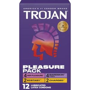 Trojan Pleasure Pack: 12 Assorted Lubricated Condoms