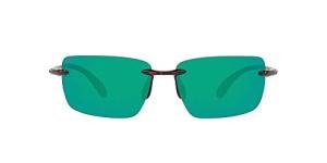 Costa Del Mar Mens Gulf Shore Rectangular Sunglasses, Shiny Tortoise/Green Mirrored Polarized-580P, 66 mm