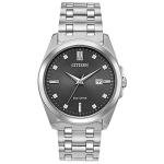 Citizen Men's Classic Peyton 3-Hand Eco-Drive Watch, Date, Sapphire Crystal, Diamond Markers, Stainless/Gray Dial