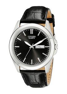 Citizen Quartz Men's Watch with Leather Strap