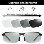 YIMI Polarized Photochromic Driving z87 Sunglasses For Men Day and Night safety glasses (Black Frame)