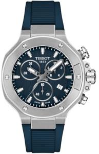 Tissot T-Race 38mm, Swiss Quartz Chronograph Watch for Men and Women, Stainless Steel Case, Blue Dial, T1418171704100
