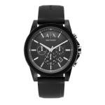 A|X Armani Exchange Chronograph Black Silicone Watch for Men