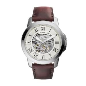 Fossil Men's Grant Automatic Watch, Silver & Brown