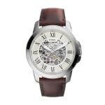 Fossil Men's Grant Automatic Watch, Silver & Brown