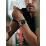 Citizen Men's Eco-Drive Modern Axiom Chronograph Silver Stainless Steel Watch, Black Dial (Model: CA4580-50E)