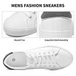 FRACORA Mens Canvas Shoes White Black Sneakers Low Top Lace Up Casual Shoe(Milk White, US10)