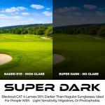 grinderPUNCH XL Super Dark Polarized Sunglasses Big Heads Wide Face, Extra Wide Oversized Lightweight Sunglasses for Sports Driving Glasses, Large Face Fit Blackout Sunglasses