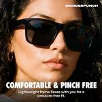grinderPUNCH XL Super Dark Polarized Sunglasses Big Heads Wide Face, Extra Wide Oversized Lightweight Sunglasses for Sports Driving Glasses, Large Face Fit Blackout Sunglasses