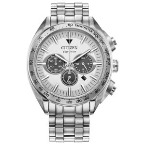 Citizen Men's Eco-Drive Sport Luxury Carson Watch, Stainless-Steel Bracelet and Case, Chronograph (Model: CA4540-54A)
