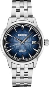 SEIKO SRPB41 Automatic Watch for Men - Presage Cocktail Time - Patterned Blue Dial with Date Calendar - Stainless Steel Bracelet, 50M Water Resistant
