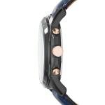 Fossil Men's Watch, Grant Quartz Stainless Steel and Leather Chronograph Watch for Men, Color: Black, Navy