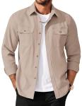 COOFANDY Mens Casual Jacket Lightweight Long Sleeve Button Up Shirts for Men Old Money Clothes