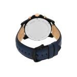 Fossil Men's Watch, Grant Quartz Stainless Steel and Leather Chronograph Watch for Men, Color: Black, Navy