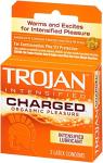 Trojan Charged Lubricated Condoms, 3 Count (Pack of 1)