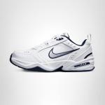 Nike Men's NIKE AIR MONARCH IV (4E) RUNNING SHOES -12; White / Metallic Silver-Midnight Navy