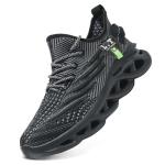 DLWKIPV Mens Running Shoes Men Tennis Shoe Fashion Lightweight Breathable Sneaker Workout Non Slip Gym Shoes for Walking Black Size US 12