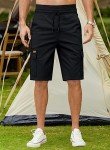 Men's Cotton Cargo Shorts with 6 Pockets - Black