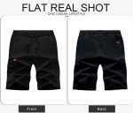 Men's Cotton Cargo Shorts with 6 Pockets - Black