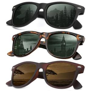 KALIYADI Sunglasses Men Polarized Sunglasses for Mens and Womens, Unisex Sun Glasses for Driving and Fishing, Retro Sun glasses UV Protection (G15/Tortoise G15/Brown)