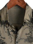Men's Short Sleeve Hawaiian Floral Shirt - Khaki