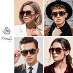 FEISEDY Retro Aviator Polarized Sunglasses for Men Women,Trendy Rectangle Womens Mens UV400 Driving Sun Glasses B0377