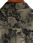Men's Short Sleeve Hawaiian Floral Shirt - Khaki