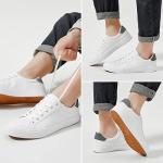 FRACORA Mens White Tennis Shoes Low Top Fashion Sneakers PU Leather Casual Shoes for Men(White, US11)
