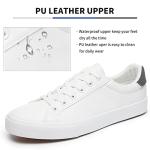 FRACORA Mens White Tennis Shoes Low Top Fashion Sneakers PU Leather Casual Shoes for Men(White, US11)