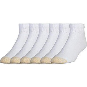 GOLDTOE Men's Cotton Ankle Athletic Socks - White