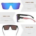 FEISEDY Polarized Sunglasses for Men, Oversized Square Flat Mirrored Z87 Lens, Fishing Driving Golf Outdoors Coastal B2990