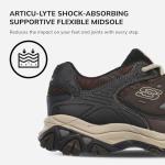 Skechers Men's Afterburn M. Fit Fashion Sneakers – Leather Upper, Memory Foam Insole, Rubber Outsole, Brown/Taupe, 13 X-Wide