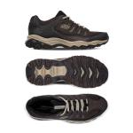 Skechers Men's Afterburn M. Fit Fashion Sneakers – Leather Upper, Memory Foam Insole, Rubber Outsole, Brown/Taupe, 13 X-Wide