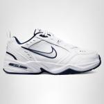 Nike Men's NIKE AIR MONARCH IV (4E) RUNNING SHOES -12; White / Metallic Silver-Midnight Navy
