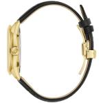 Bulova Men's Classic Sutton 4-Hand Automatic Watch with Gold Stainless Steel, Black Leather Strap,Open Aperture,Exhibition Caseback, Double Curved Mineral Crystal, 42mm (Model: 97A187)