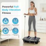 OLIXIS Vibration Plate Exercise Machine with 9 Auto Modes, Full Body Workout Vibrating Platform with LED Touch Screen & Pull Ropes for Weight Loss, Home Gym Fitness Equipment for Women Men, Black