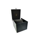 Bulova Men's Classic Sutton 4-Hand Automatic Watch with Gold Stainless Steel, Black Leather Strap,Open Aperture,Exhibition Caseback, Double Curved Mineral Crystal, 42mm (Model: 97A187)