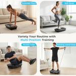 OLIXIS Vibration Plate Exercise Machine with 9 Auto Modes, Full Body Workout Vibrating Platform with LED Touch Screen & Pull Ropes for Weight Loss, Home Gym Fitness Equipment for Women Men, Black