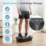 OLIXIS Vibration Plate Exercise Machine with 9 Auto Modes, Full Body Workout Vibrating Platform with LED Touch Screen & Pull Ropes for Weight Loss, Home Gym Fitness Equipment for Women Men, Black